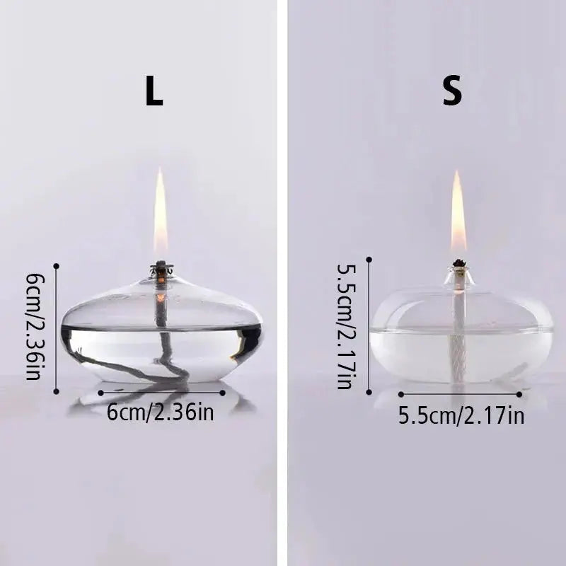 Glass Oil Lamp – Clear Candle Holder Design