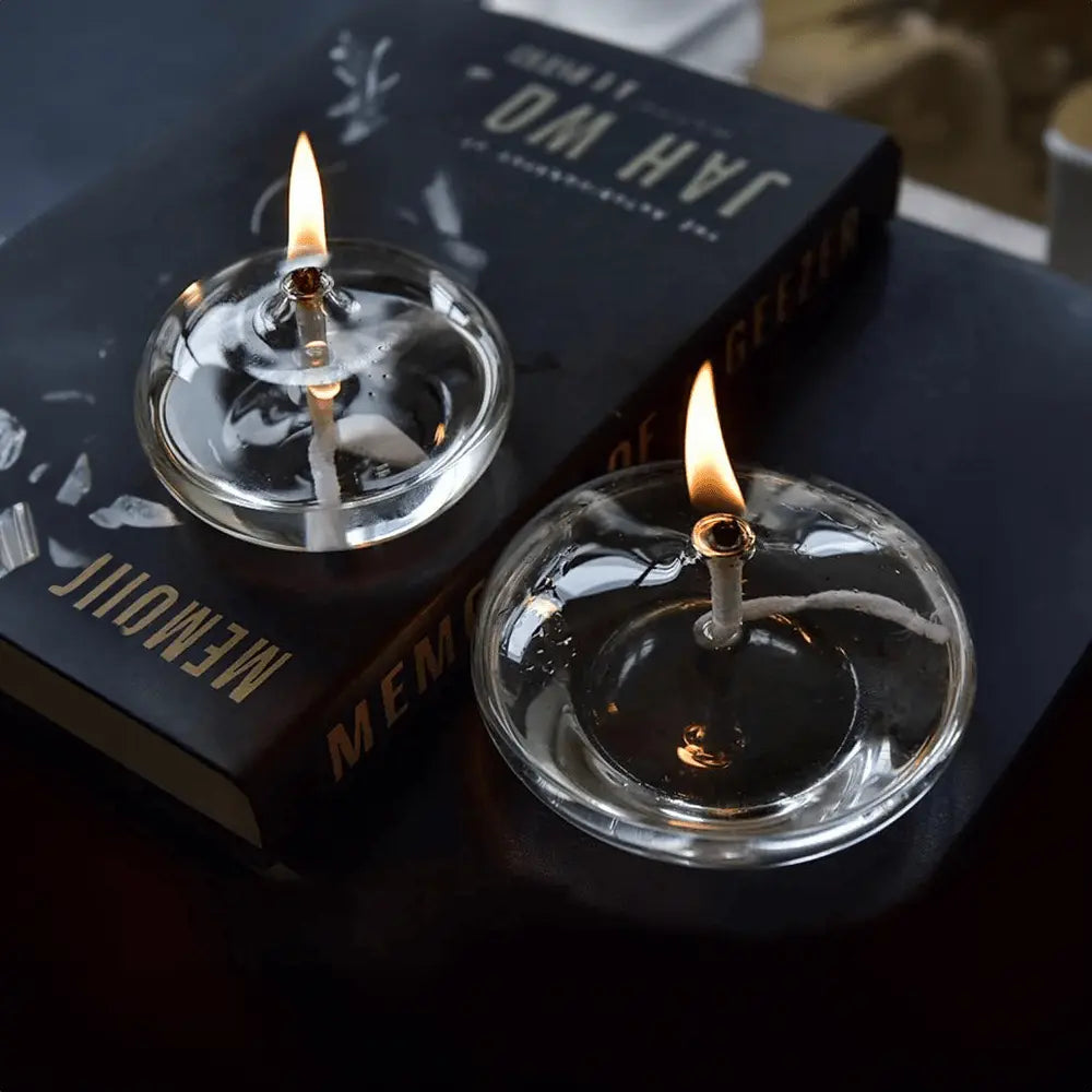 Glass Oil Lamp – Clear Candle Holder Design