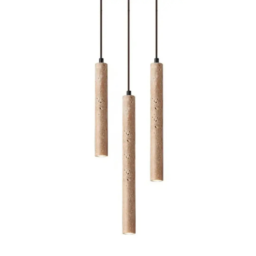 Travertine Pendant Lighting – Wabi-Sabi Design, 3000 K Warm Glow