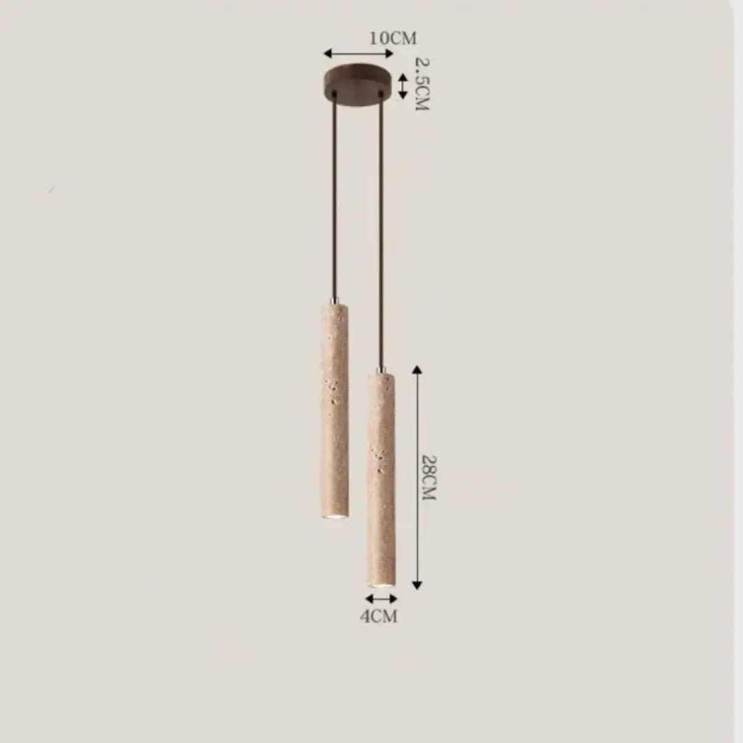 Travertine Pendant Lighting – Wabi-Sabi Design, 3000 K Warm Glow