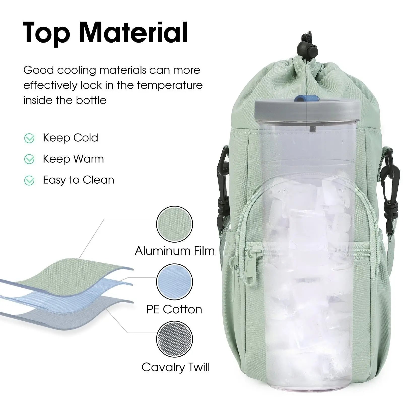 Compact Shoulder Bag with Water Bottle Holder