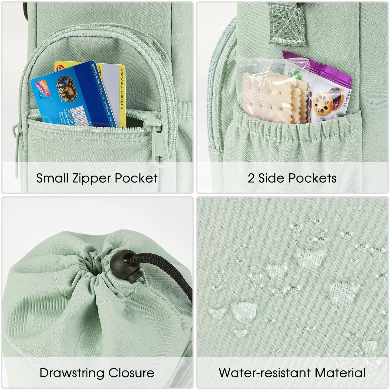 Compact Shoulder Bag with Water Bottle Holder