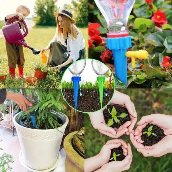 Adjustable Drip Valve Irrigation Spikes – 6-Pack, Lasts up to 15 Days