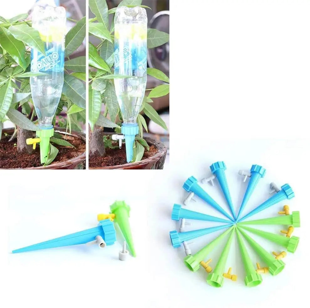 Adjustable Drip Valve Irrigation Spikes – 6-Pack, Lasts up to 15 Days