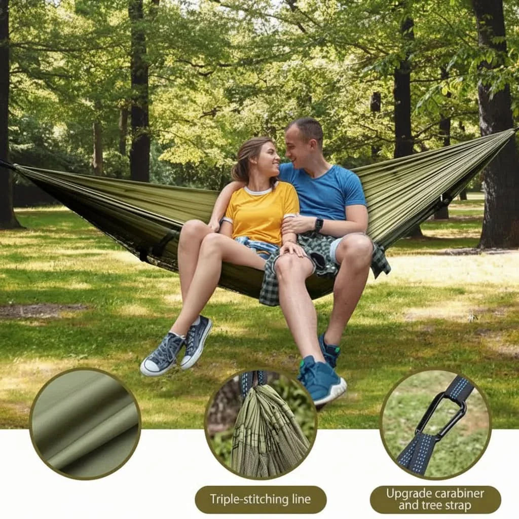 Portable Outdoor Hammock with Built-in Bug Net