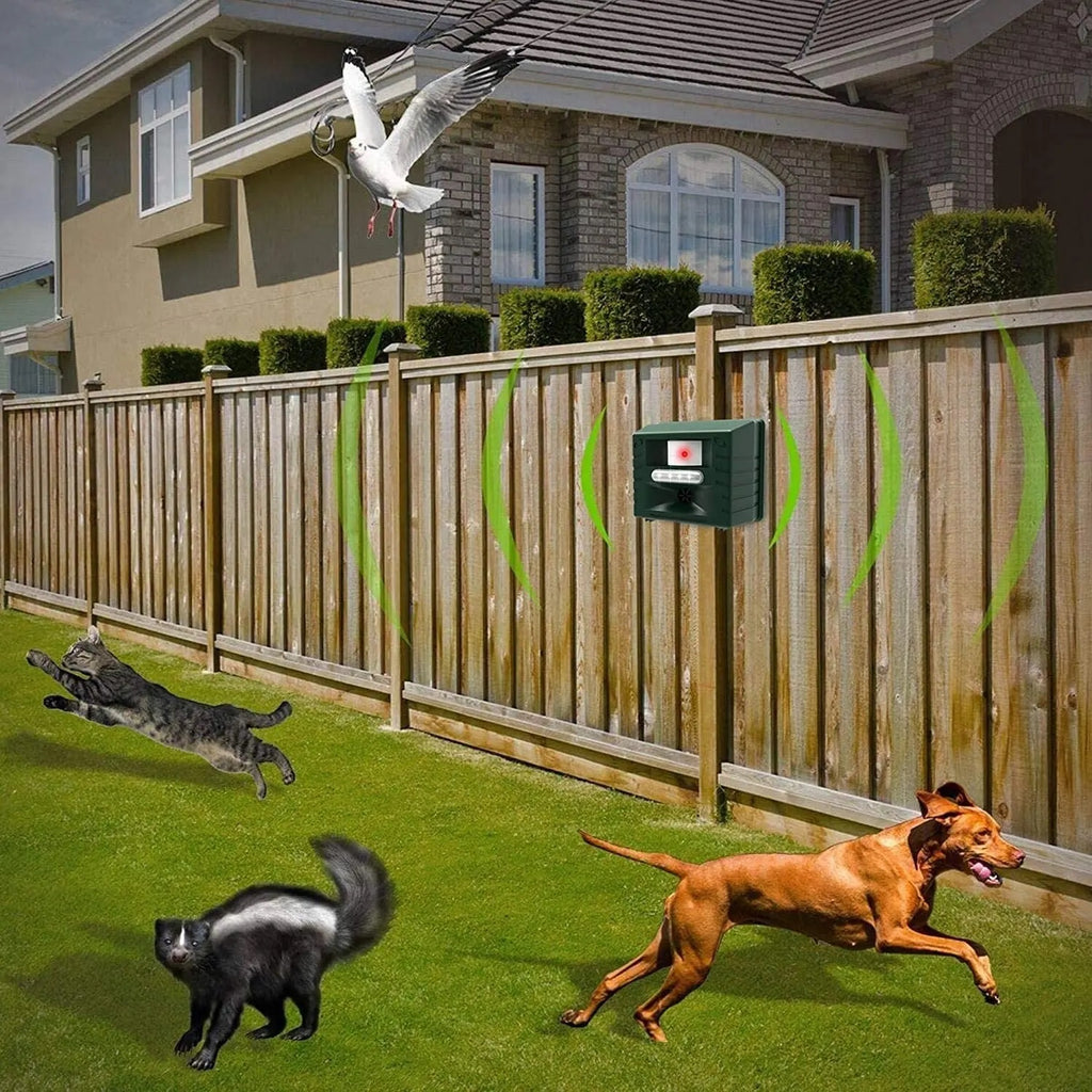 Solar-Powered Bird Deterrent with LED and Ultrasonic Features