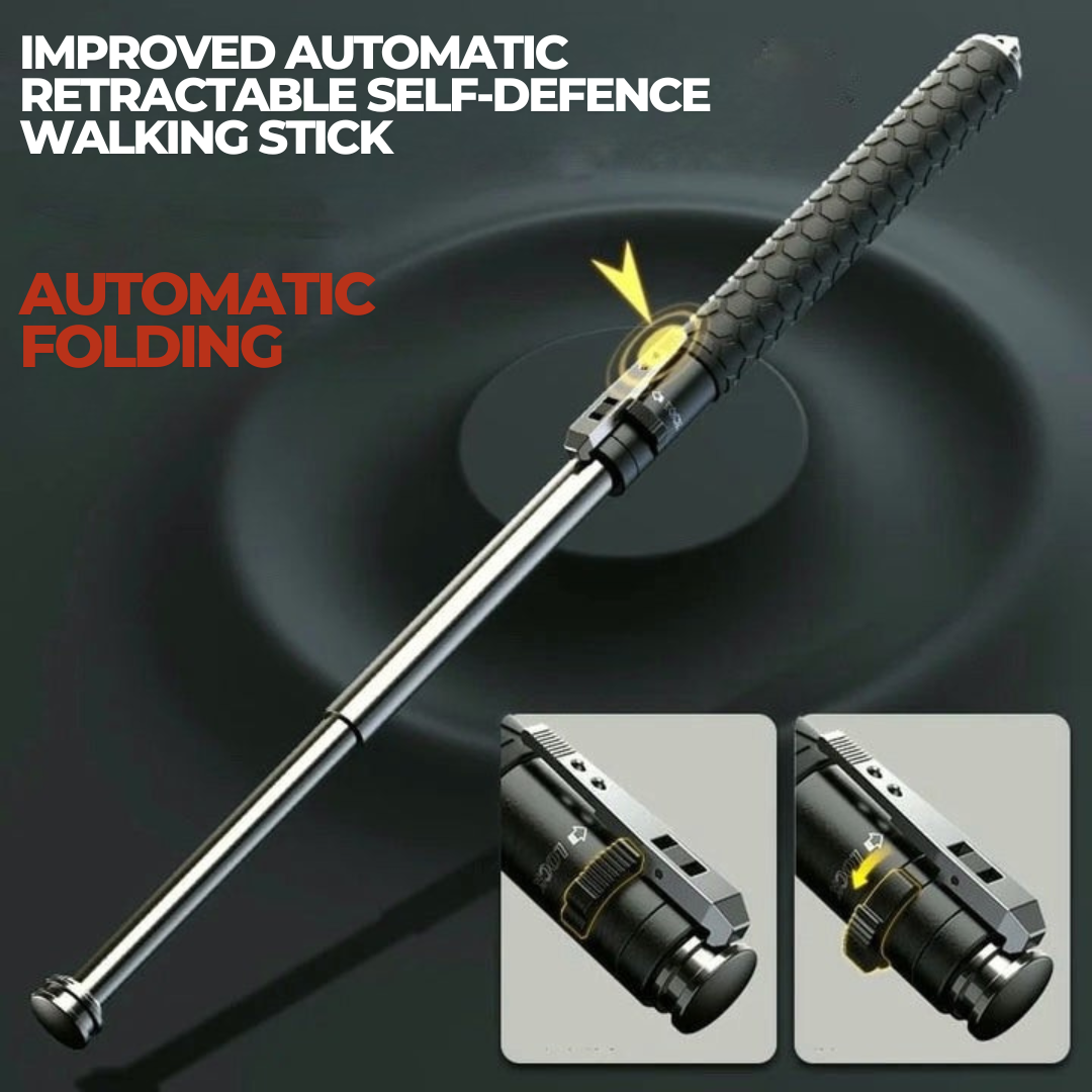 Adjustable Walking Stick for Self-Defense – One-Click Safety Tool