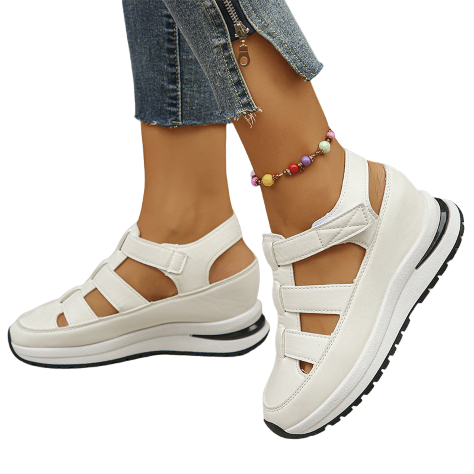 Adjustable Closed Sandals with Air-Cushioned Non-Slip Sole
