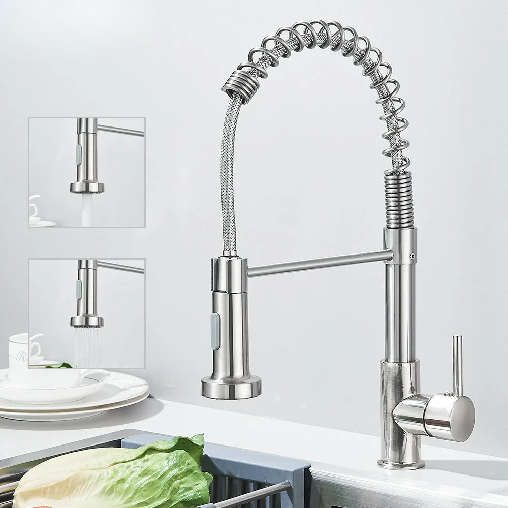 Pull Down Kitchen Faucet with Swivel Spout