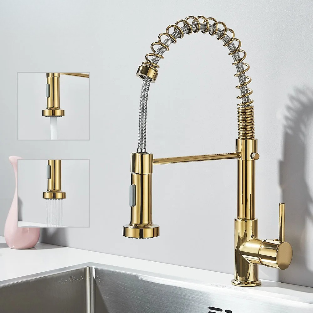 Pull Down Kitchen Faucet with Swivel Spout