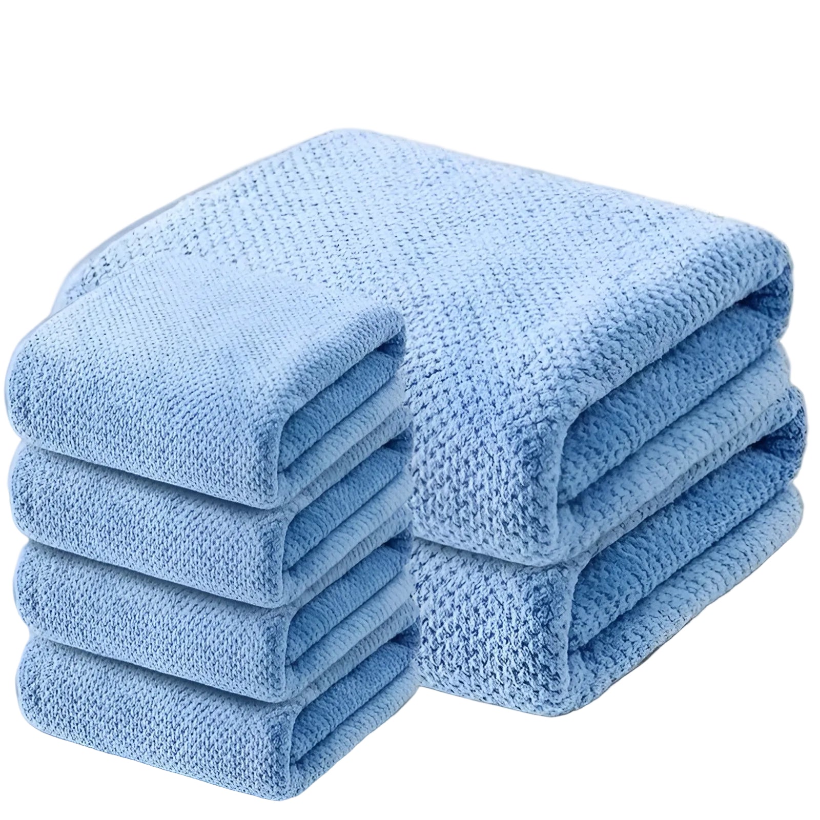 Textured Pattern Microfiber Towel Set – 6 Pieces