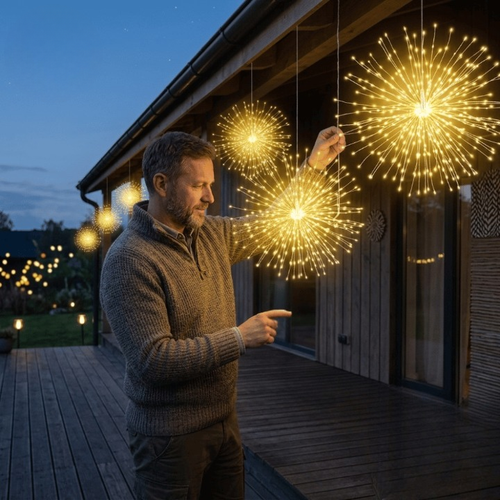 Cordless Solar Garden Lights – Firework Design