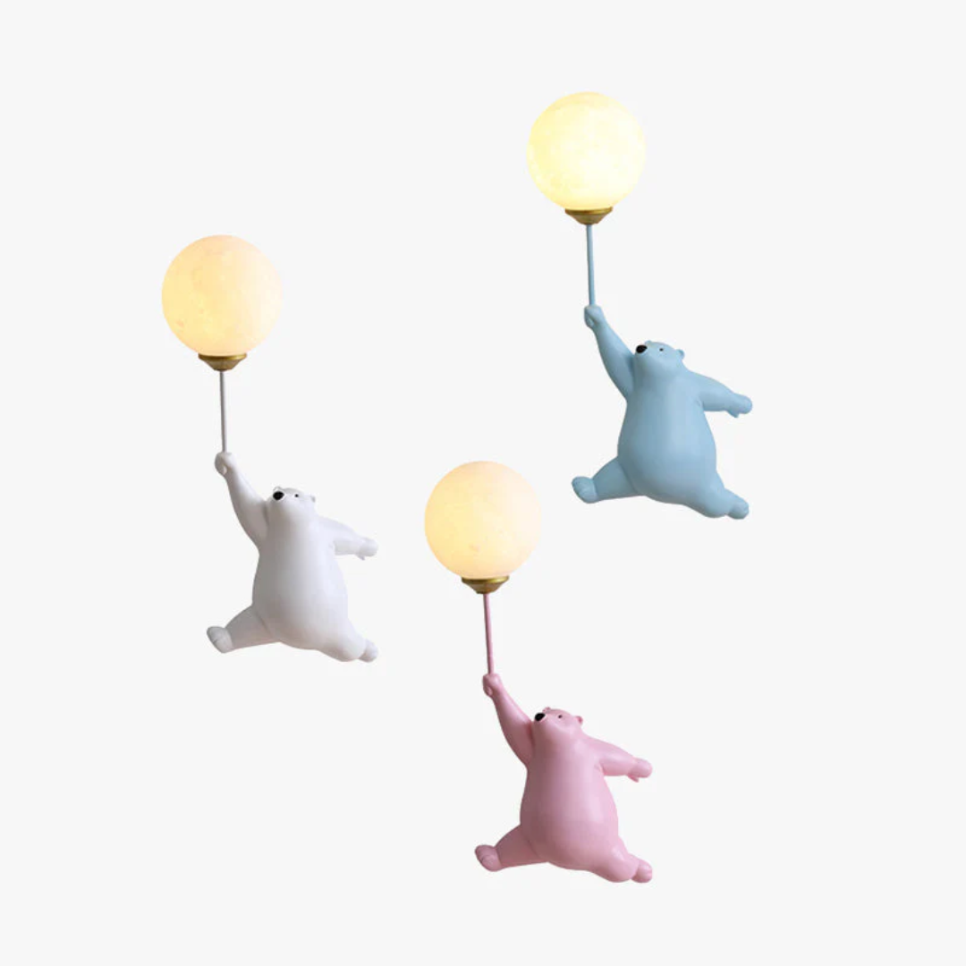 Bear-Shaped LED Wall Lamp with Three Color Options