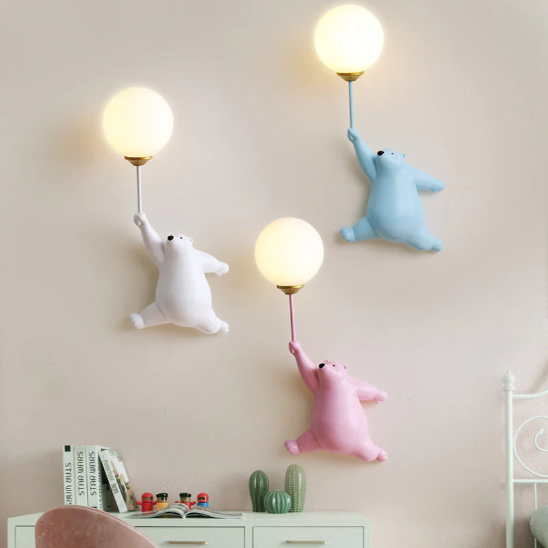 Bear-Shaped LED Wall Lamp with Three Color Options