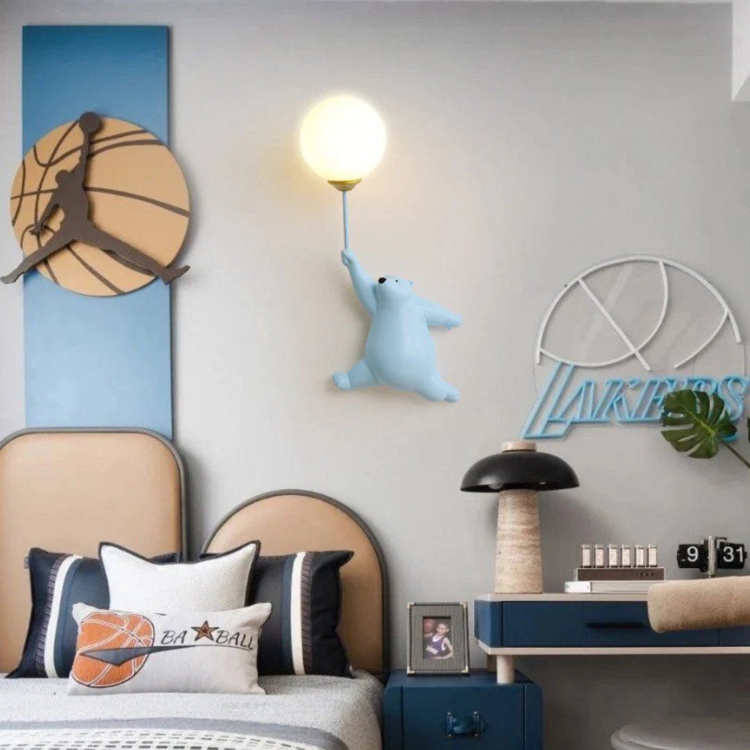 Bear-Shaped LED Wall Lamp with Three Color Options