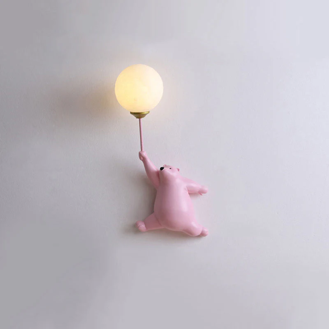 Bear-Shaped LED Wall Lamp with Three Color Options