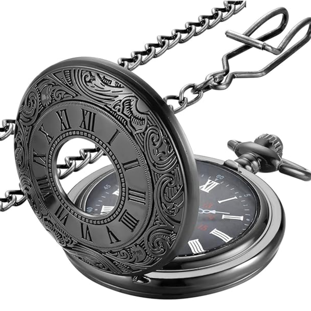 Men's Pocket Watch with Roman Numerals - Classic Style