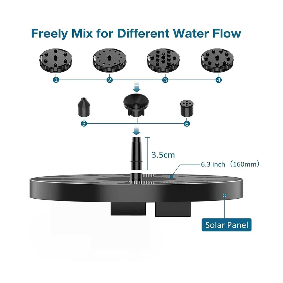 Eco-Friendly Solar Garden Fountain with Floating Design for Pond Decoration