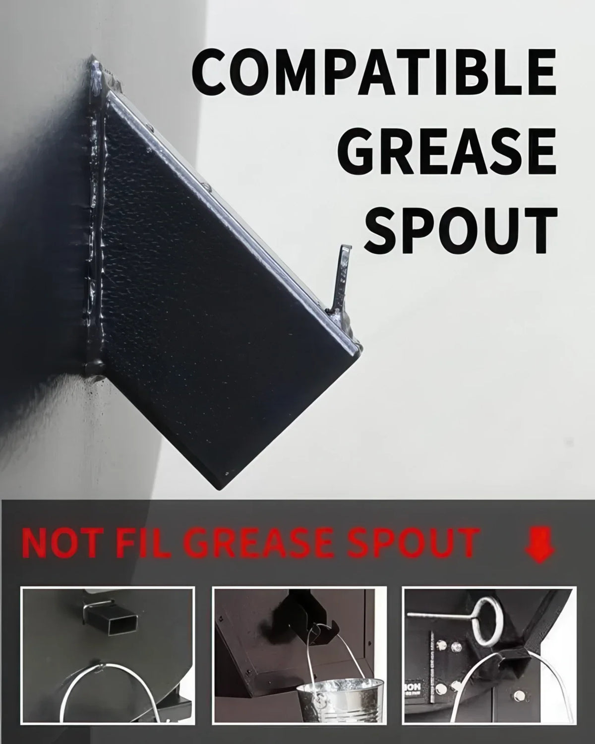 Enclosed Grease Bucket with Lid and Reusable Silicone Liner for Pellet Grills