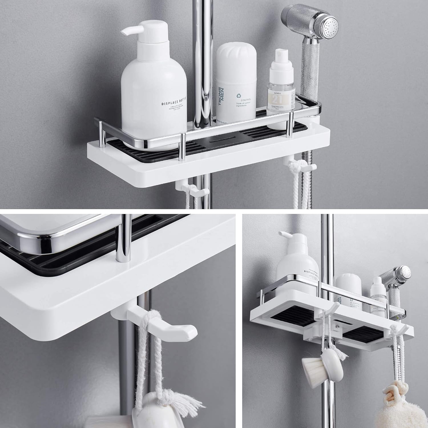 Adjustable | No Drill | Rustproof Stainless Steel | ShowerFlex System