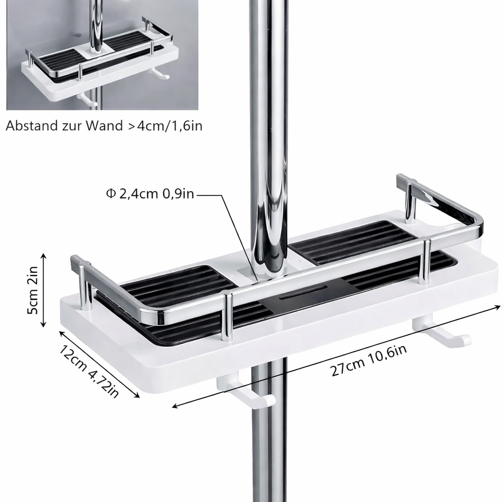 Adjustable | No Drill | Rustproof Stainless Steel | ShowerFlex System