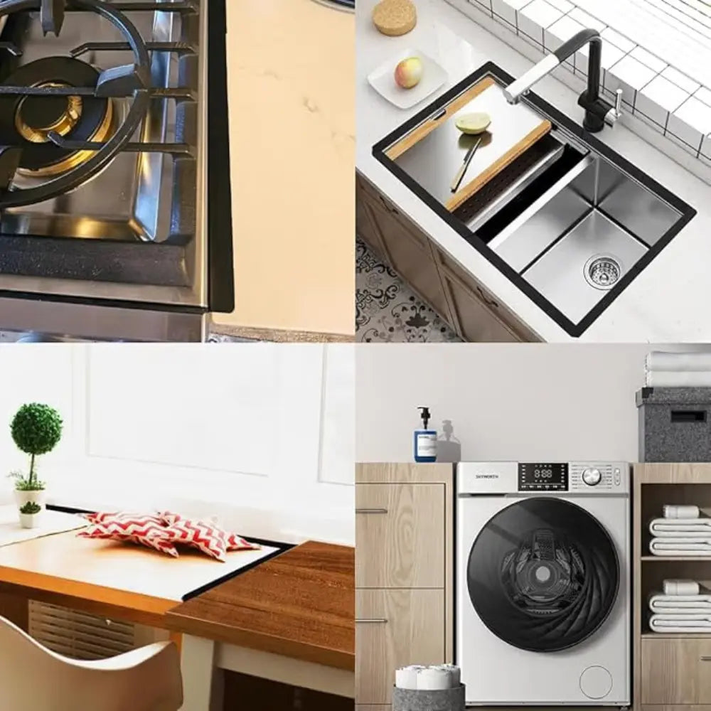 Adjustable Stainless Steel Cover for Stove Gap – Fits Most Kitchens
