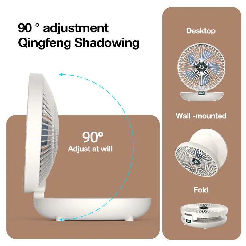 Adjustable Angle Wall-Mounted and Table Fan – Space-Saving Quiet Cooling for Home and Office
