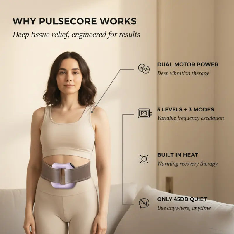 Hands-Free Massage Belt with Heat and Vibration Function