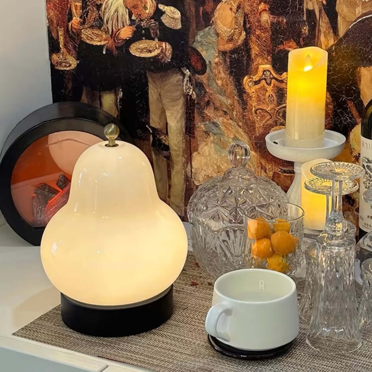 Rechargeable Touch-Controlled Pear-Shaped LED Table Lamp