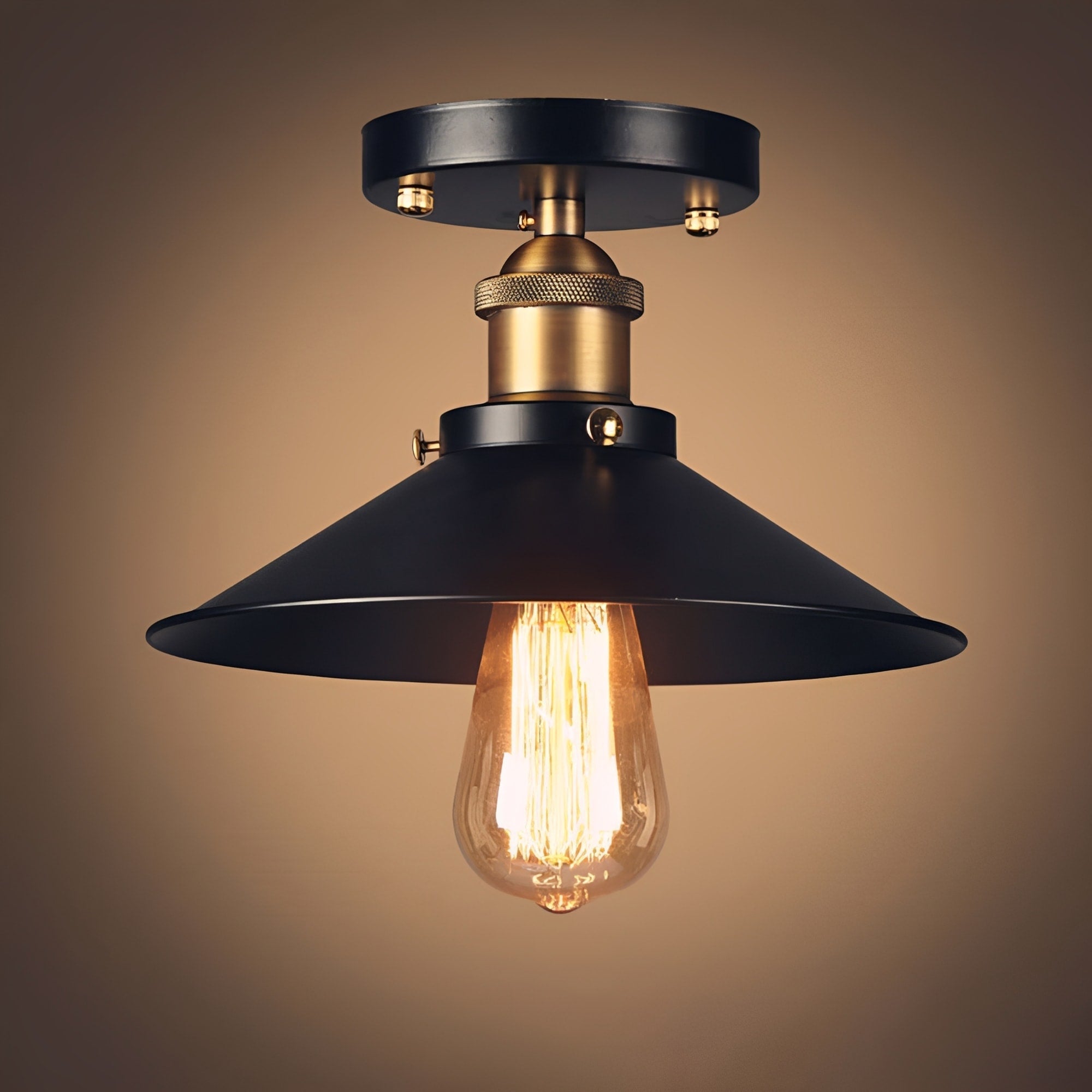 Industrial-Style Bronze Pendant Light for Home and Café