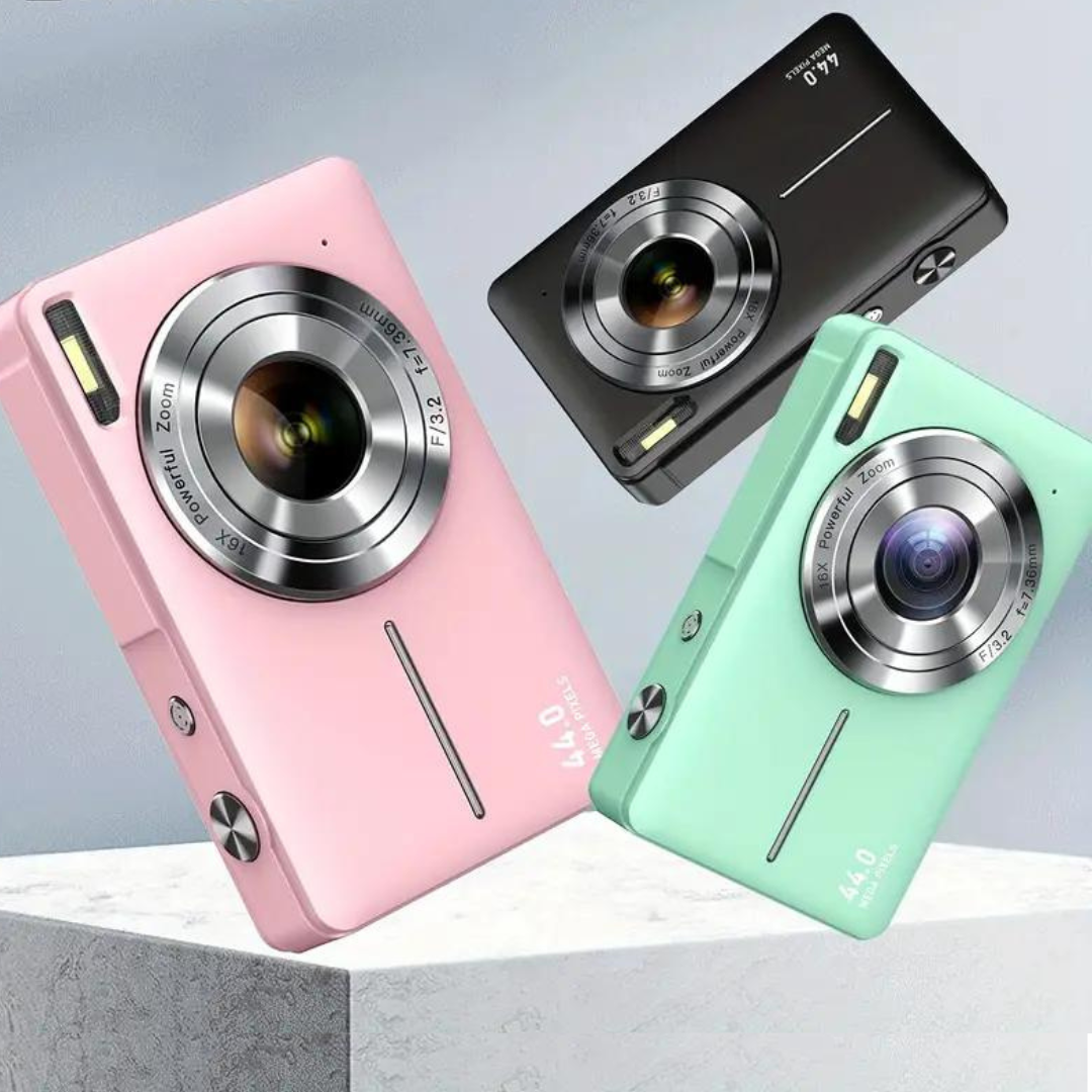 Retro Style Digital Camera with 1080p Video and Auto Exposure
