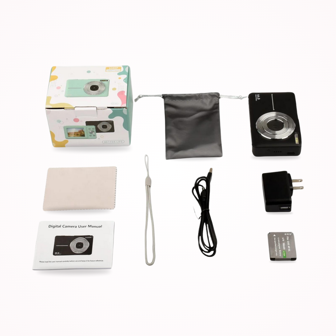 Retro Style Digital Camera with 1080p Video and Auto Exposure
