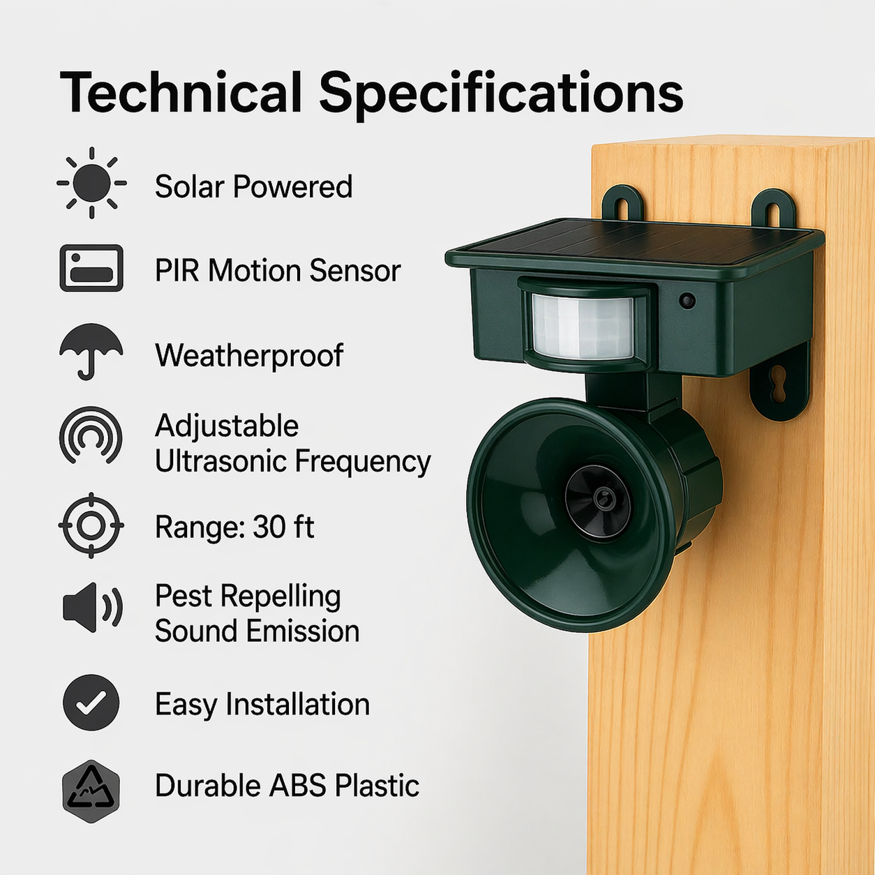 Solar-Powered Sensor with Hawk Sounds for Animal-Friendly Bird Deterrent