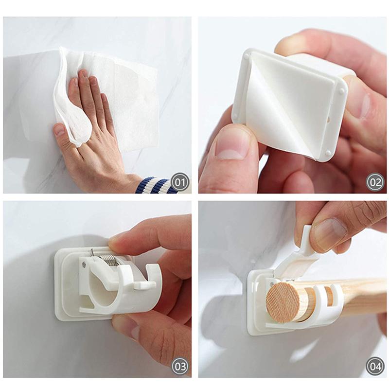 Adhesive Curtain Holders without Drilling | Adjustable & Strong Grip