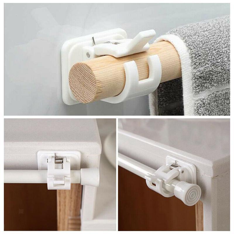 Adhesive Curtain Holders without Drilling | Adjustable & Strong Grip