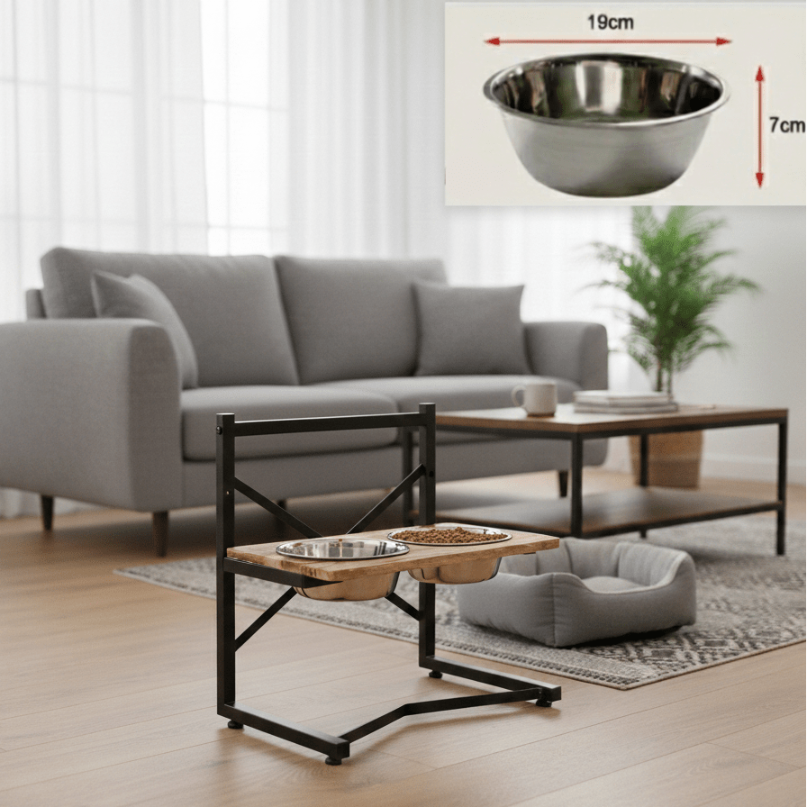 Stainless Steel Bowls with Ergonomic Pet Feeding Station