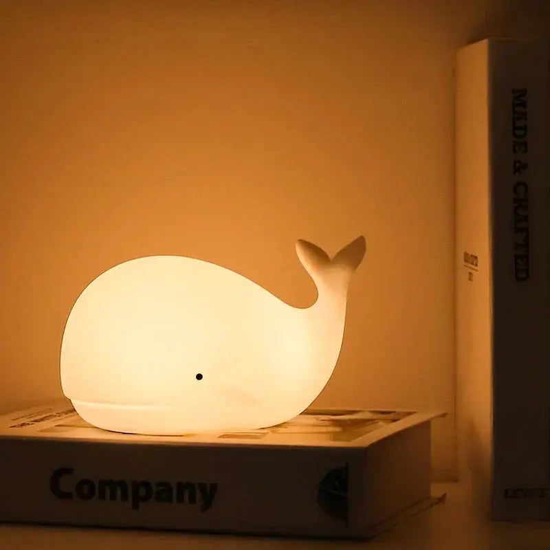 Whale Shaped Night Light for Kids – Touch Control, Color Changing LED, USB