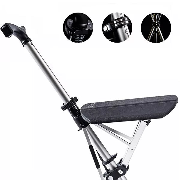 Folding Cane Chair with Seat - Lightweight Portable Walking Stick for Mobility