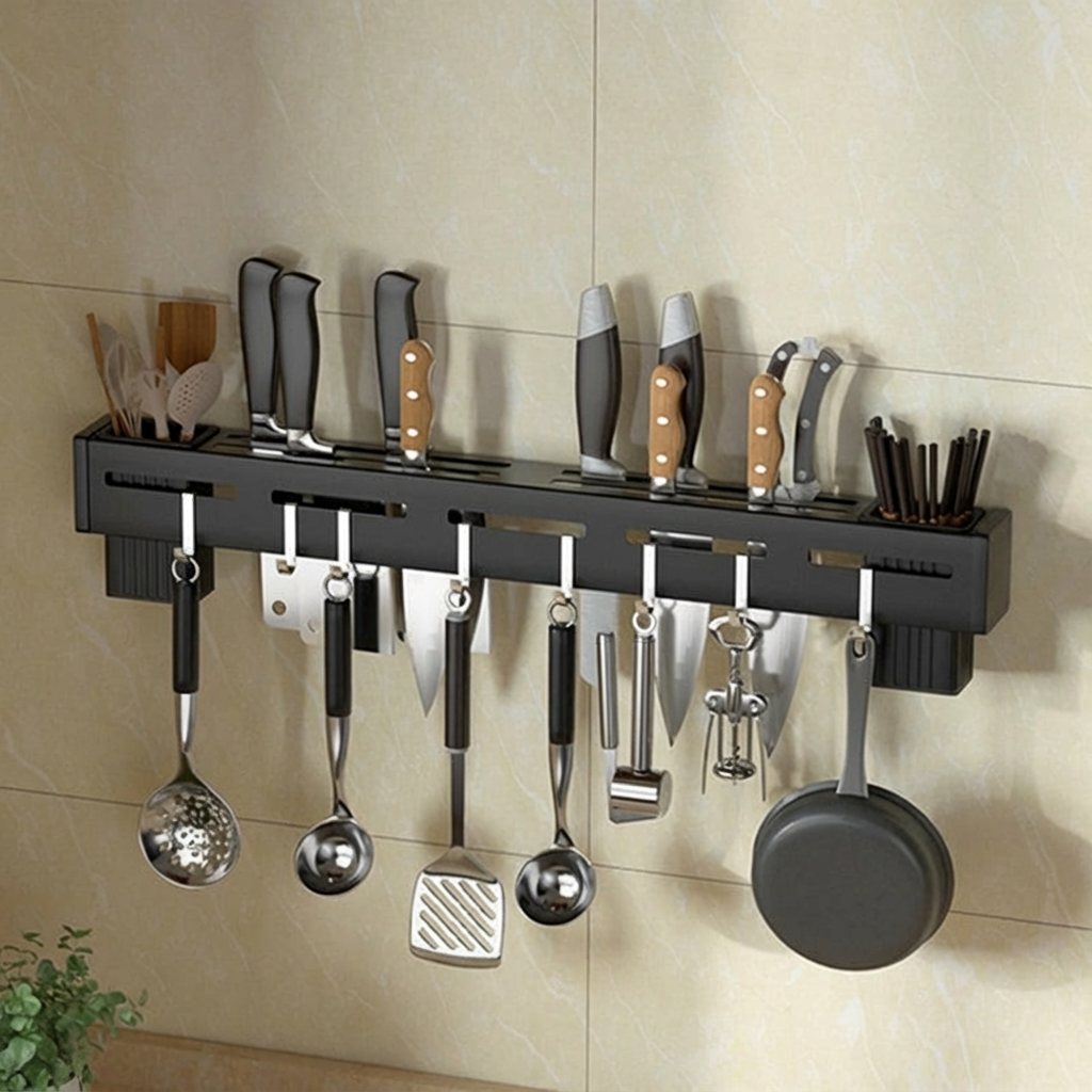 Space-Saving Knife Rack – Sleek Wall Organizer for Your Kitchen