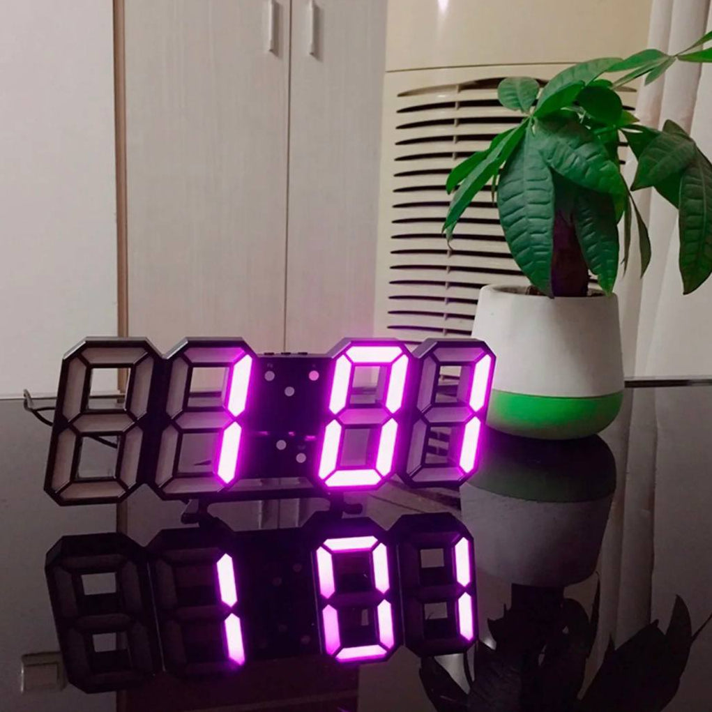 Sleek 3D LED Wall Clock with Adjustable Brightness