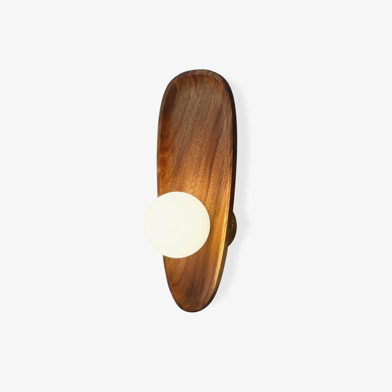 Elegant Indoor Wall Sconce with Wood and Glass Design