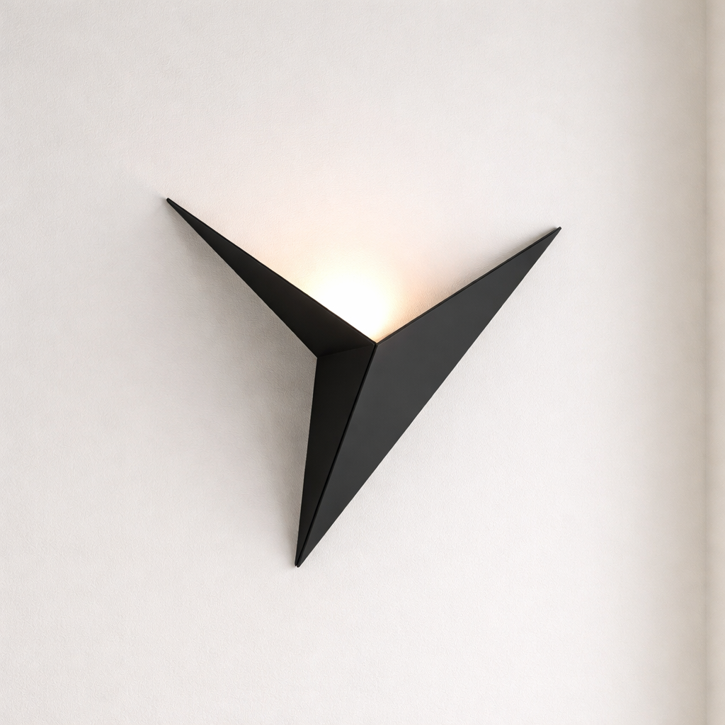 Stylish Iron Triangle Wall Light with Adjustable Brightness