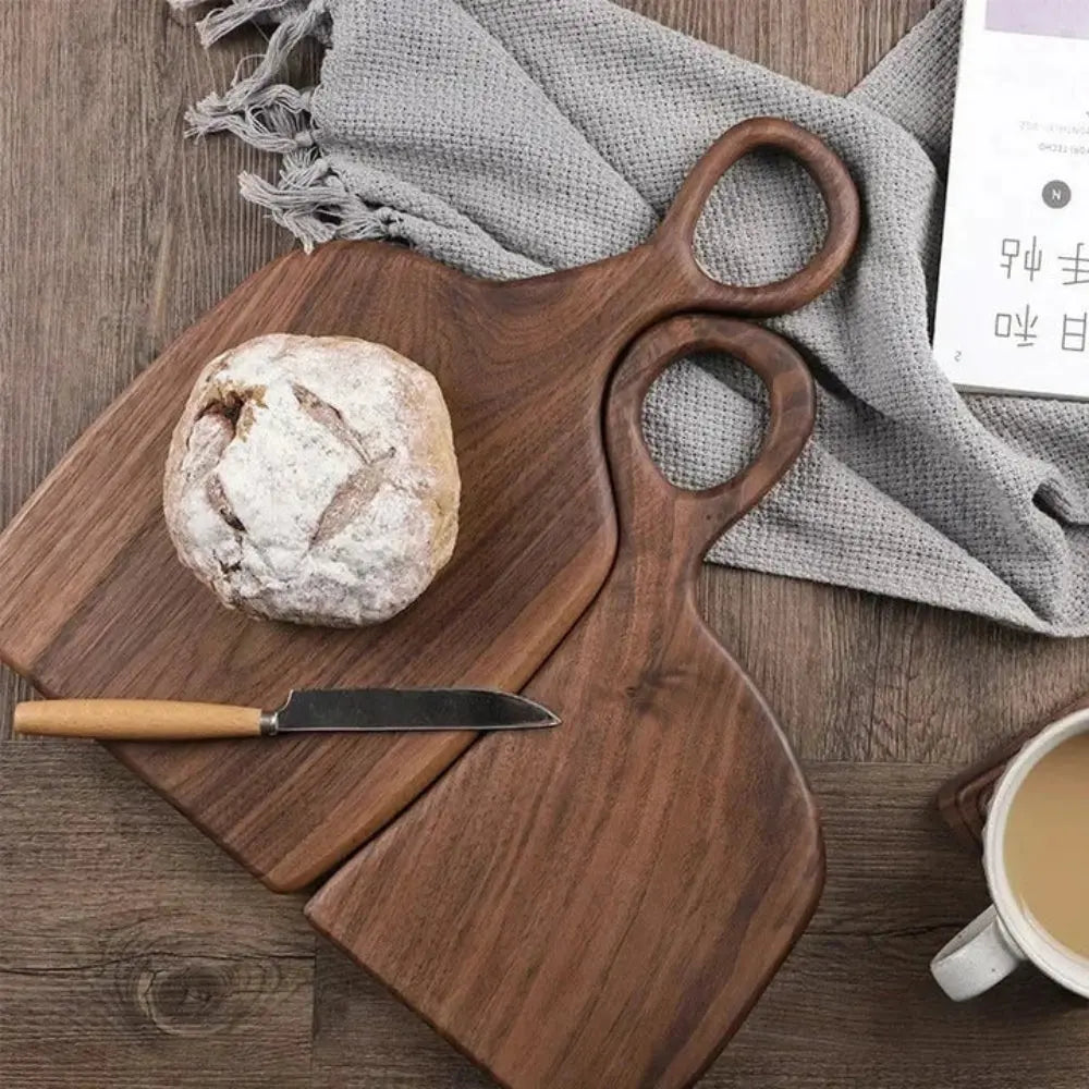 Set of 2 Walnut Chopping Boards – Features Hanging Loop Handle
