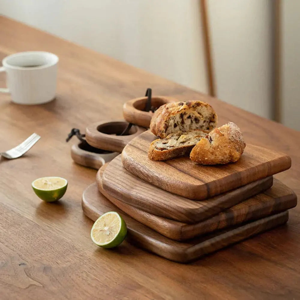 Set of 2 Walnut Chopping Boards – Features Hanging Loop Handle