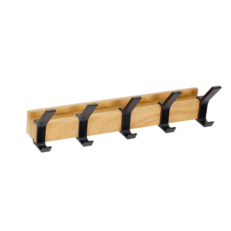 Wall-Mounted Coat Rack with Adjustable Double Hooks for Space-Saving Organization