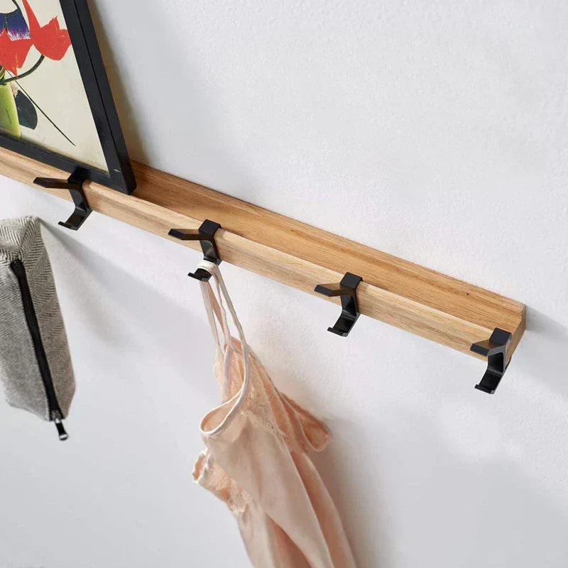 Wall-Mounted Coat Rack with Adjustable Double Hooks for Space-Saving Organization