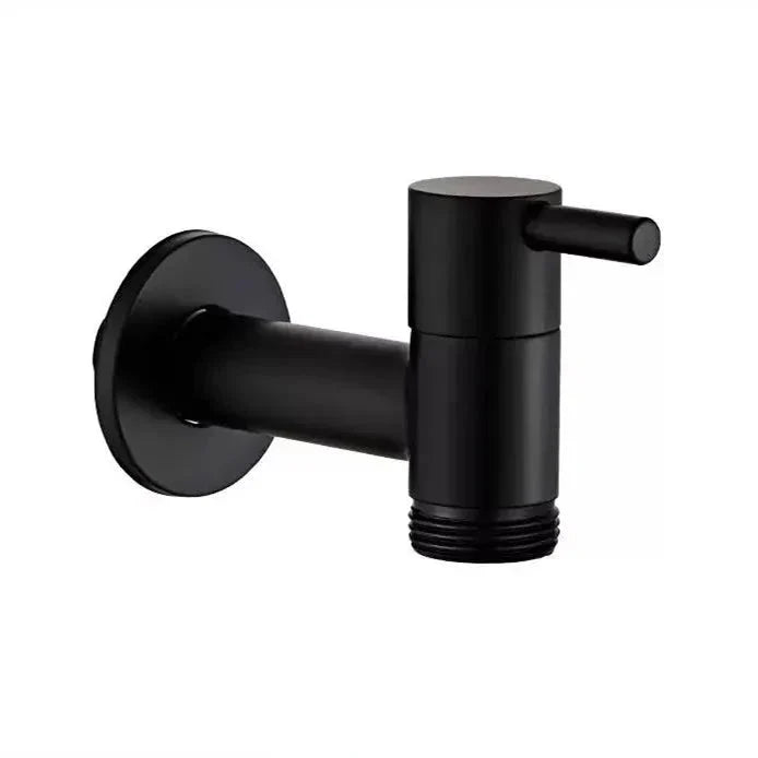 Matte Black Wall-Mounted Brass Faucet – Ideal for Garden and Balcony