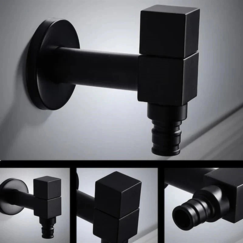 Matte Black Wall-Mounted Brass Faucet – Ideal for Garden and Balcony