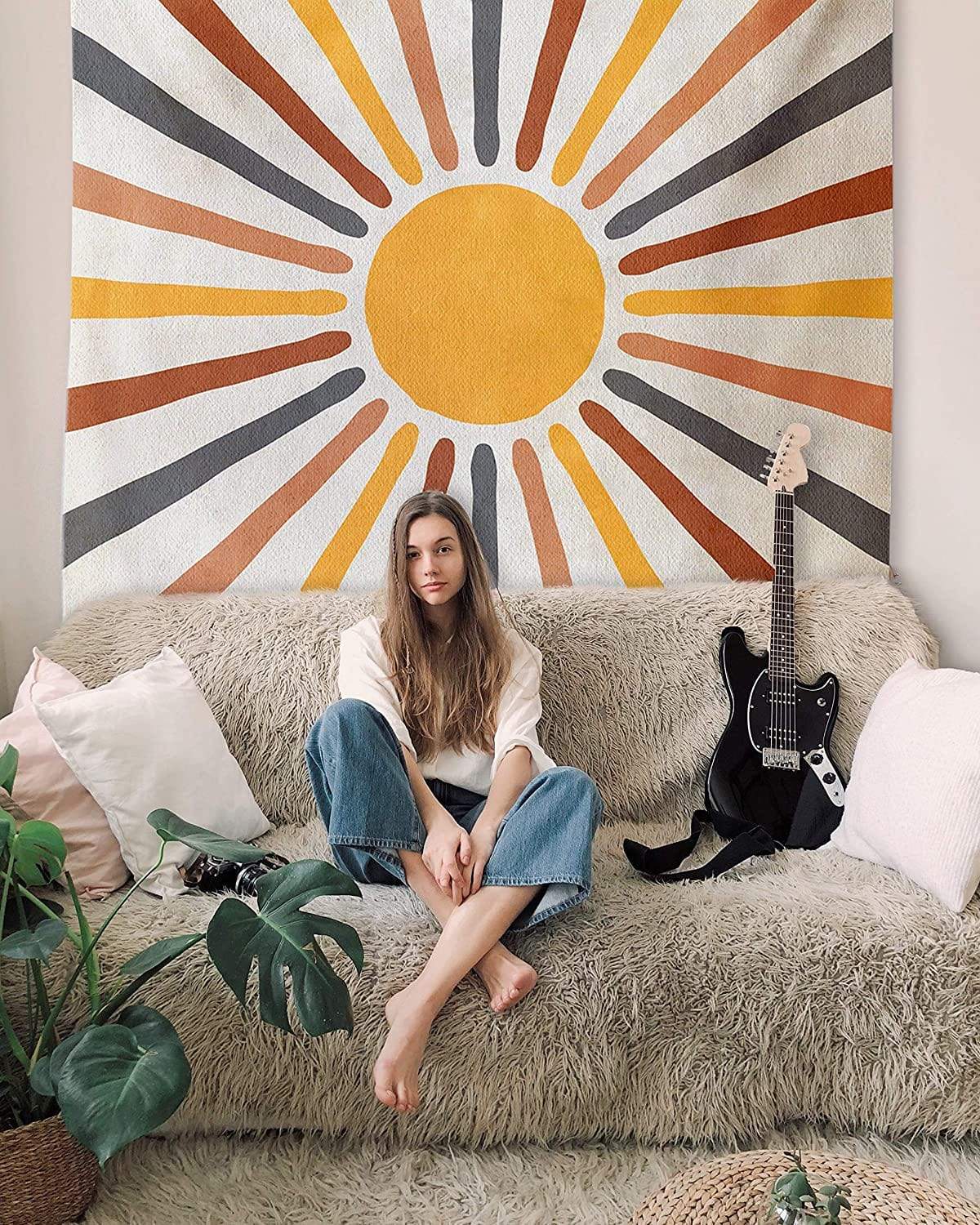 Bohemian Style Wall Decor Featuring Sun Design