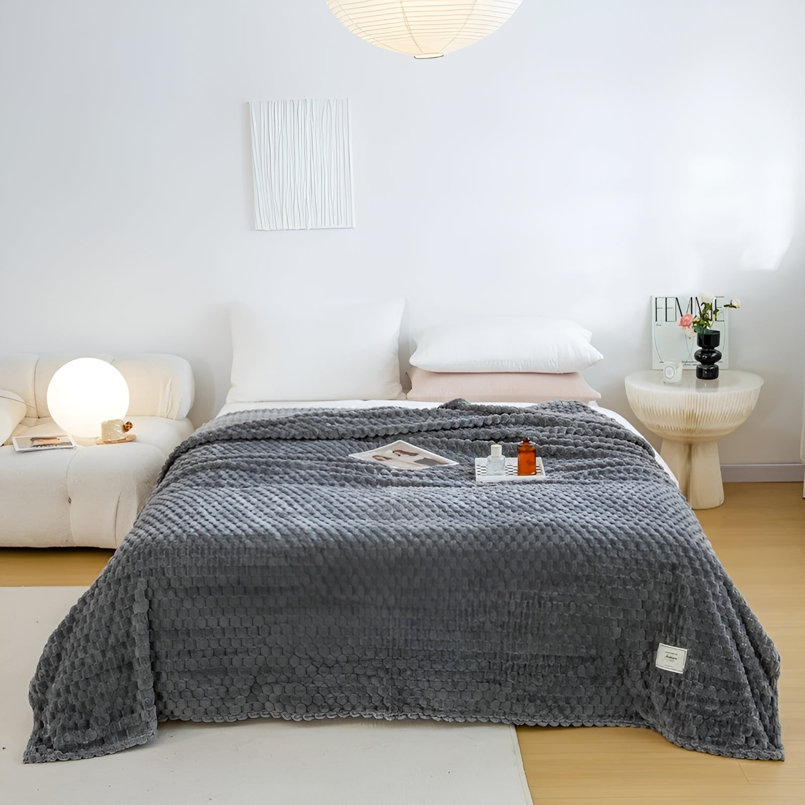 Quilted Texture Microfiber Blanket – Soft and Cozy Throw